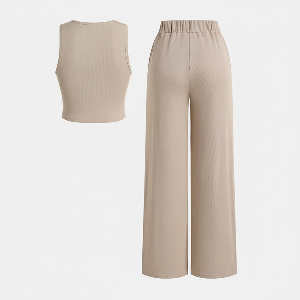 Ghost Mannequin – Beige Two-Piece Set Back