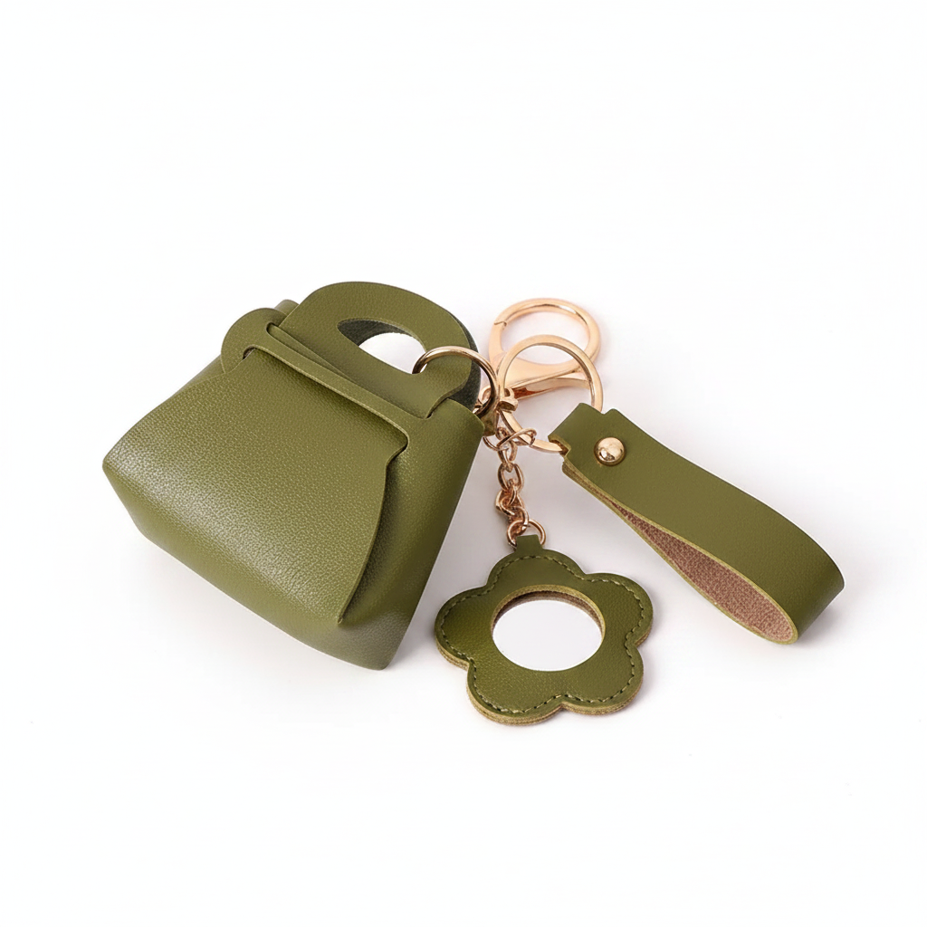Mini Handbag Keychain – Olive Green